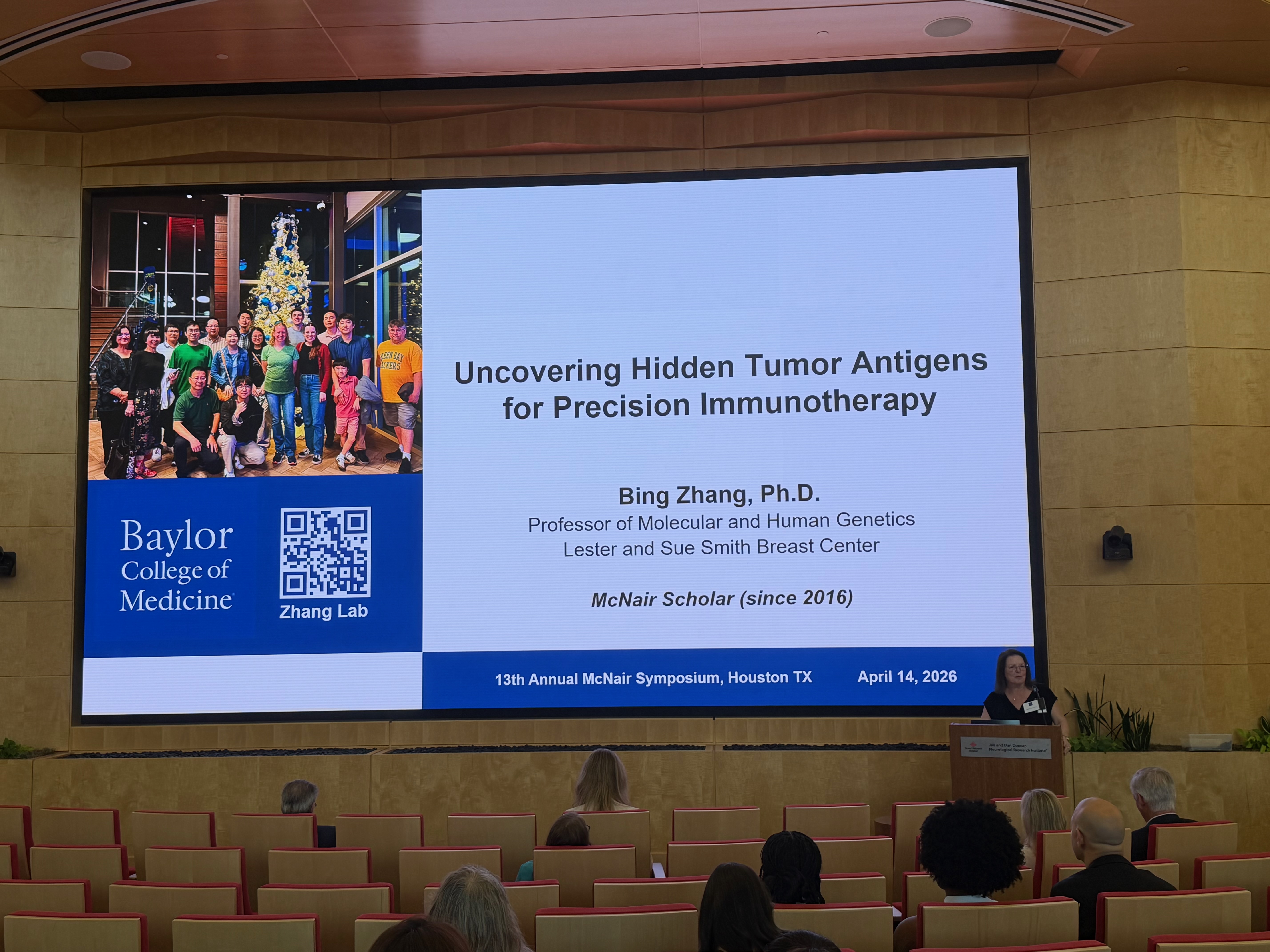 Title slide for Dr. Bing Zhang's talk at the 13th Annual McNair Symposium
